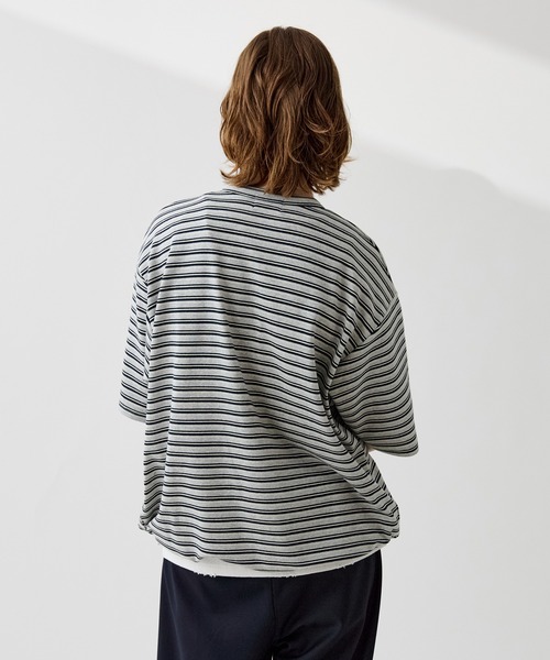 HENLEY NECK MULTI BORDER TEE / ヘンリーネックマルチボーダーT（T