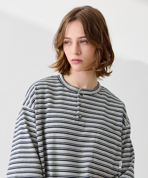 テンダーロイン　ボーダーヘンリーネック 2枚セット HENLEY NECK MULTI BORDER TEE / ヘンリーネックマルチボーダーT（T