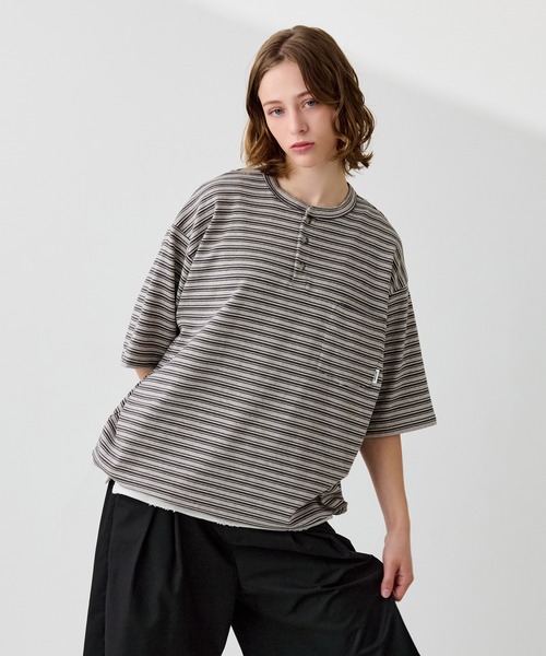 テンダーロイン　ボーダーヘンリーネック 2枚セット HENLEY NECK MULTI BORDER TEE / ヘンリーネックマルチボーダーT（T