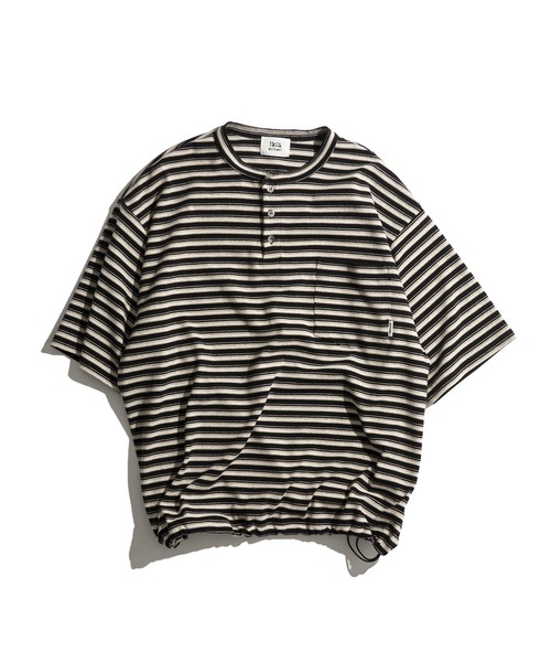 HENLEY NECK MULTI BORDER TEE / ヘンリーネックマルチボーダーT（T