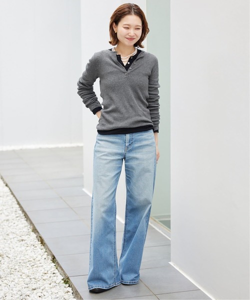 SLOBE IENA（スローブイエナ）の「《WEB限定/追加》スイビハイゲージヘンリープルオーバー（ニット/セーター・レディース・チャコールグレー/ブラック/ホワイト・FREE）」の8枚目の写真