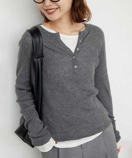 WEB限定/追加》スイビハイゲージヘンリープルオーバー（ニット