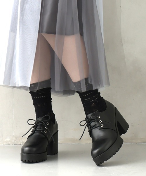 DEMETER(デメテル)の「選べる2デザイン 厚底 タンクソール レースアップ マニッシュシューズ(ローファー・レディース・ブラック系その他/ブラック/ブラック系その他2・LL/L/M/S)」の3枚目の写真
