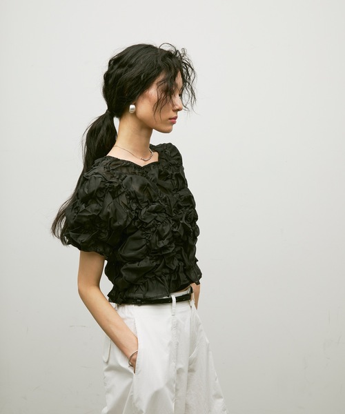 Lutim by u（ルチバイユー）の「Basic barrel pants / ベーシックバレルパンツ（その他パンツ・レディース・ホワイト/ブラック・MEDIUM/LARGE/SMALL）」の7枚目の写真