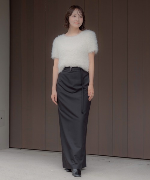 トップス feather tulle knit T-shirt senee feather tulle knit T-shirt（フェザーチュールニットTシャツ