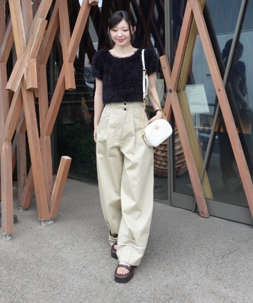 feather tulle knit T-shirt（フェザーチュールニットTシャツ