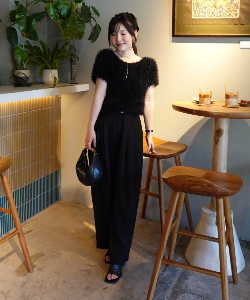 feather tulle knit T-shirt（フェザーチュールニットTシャツ