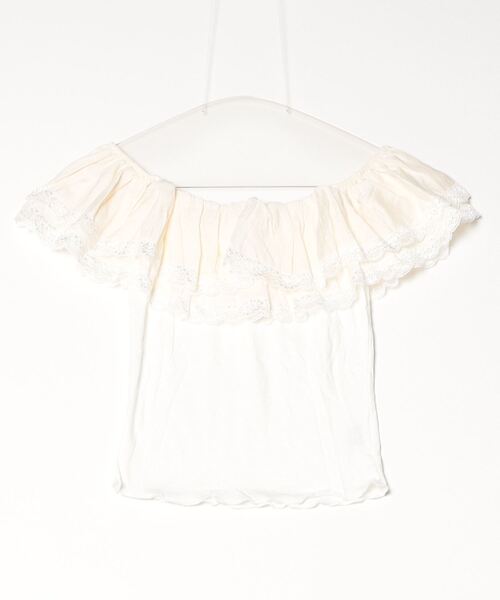 gossip!ロサンゼルス(ゴシップロサンゼルス)の「ストレッチデコルテフリル オフショルダーサマートップス(Tシャツ/カットソー・レディース・ネイビー/オフホワイト・FREE)」の19枚目の写真