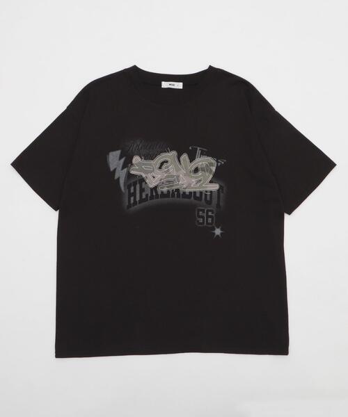 WEGO（ウィゴー）の「WEGO/パターンアップリケグラフィックT（Tシャツ/カットソー・メンズ・ブラック/ワイン/ホワイト・LARGE/MEDIUM）」の6枚目の写真