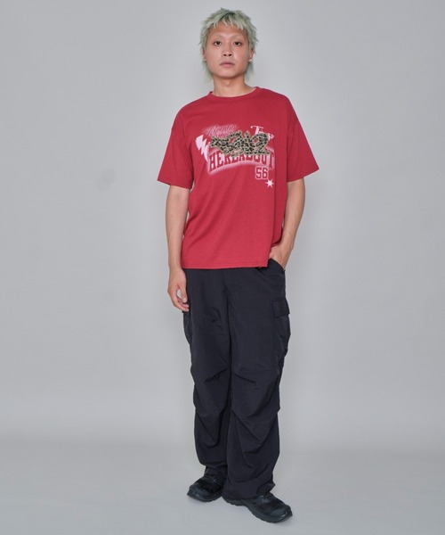 WEGO（ウィゴー）の「WEGO/パターンアップリケグラフィックT（Tシャツ/カットソー・メンズ・ブラック/ワイン/ホワイト・LARGE/MEDIUM）」の18枚目の写真