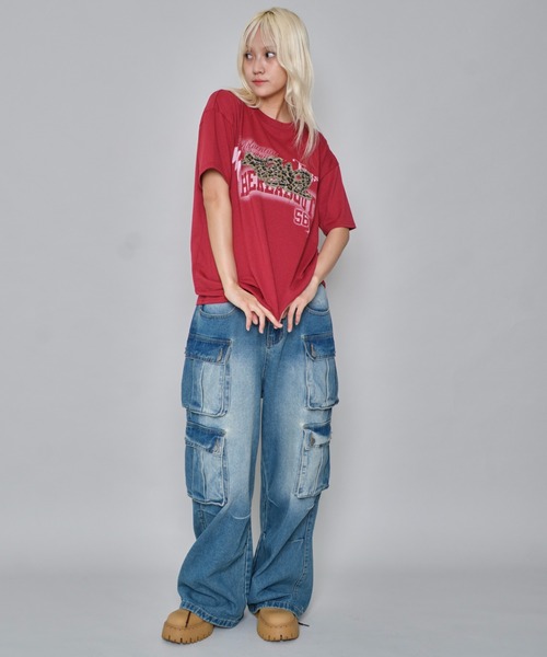 WEGO（ウィゴー）の「WEGO/パターンアップリケグラフィックT（Tシャツ/カットソー・メンズ・ブラック/ワイン/ホワイト・LARGE/MEDIUM）」の19枚目の写真