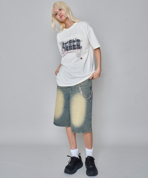 WEGO（ウィゴー）の「WEGO/パターンアップリケグラフィックT（Tシャツ/カットソー・メンズ・ブラック/ワイン/ホワイト・LARGE/MEDIUM）」の13枚目の写真