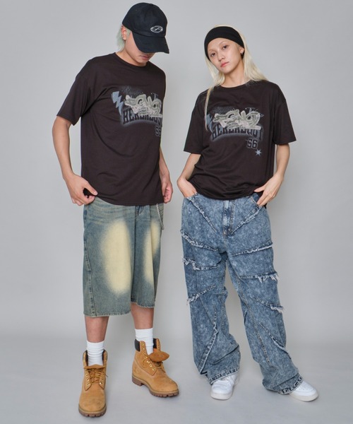 WEGO（ウィゴー）の「WEGO/パターンアップリケグラフィックT（Tシャツ/カットソー・メンズ・ブラック/ワイン/ホワイト・LARGE/MEDIUM）」の14枚目の写真