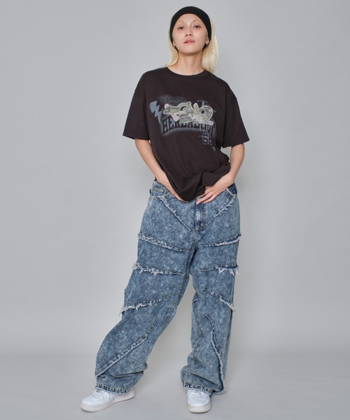 WEGO（ウィゴー）の「WEGO/パターンアップリケグラフィックT（Tシャツ/カットソー・メンズ・ブラック/ワイン/ホワイト・LARGE/MEDIUM）」の16枚目の写真