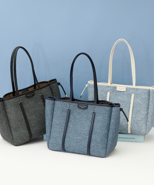 Samantha Thavasa(サマンサタバサ)の「デニム調キャンバスデザイン 合皮トートバッグ 大サイズ(トートバッグ・レディース・ホワイト/ネイビー/ブラック・FREE)」の13枚目の写真