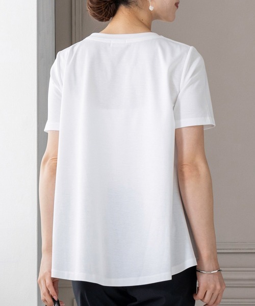 Sono（ソーノ）の「【SONO/ソーノ】ｴｯｾﾝｼｬﾙｺｯﾄﾝTee（Tシャツ/カットソー・レディース・ホワイト/ホワイト×ブラック/ブラック・F）」の6枚目の写真