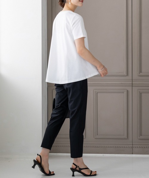 Sono（ソーノ）の「【SONO/ソーノ】ｴｯｾﾝｼｬﾙｺｯﾄﾝTee（Tシャツ/カットソー・レディース・ホワイト/ホワイト×ブラック/ブラック・F）」の7枚目の写真