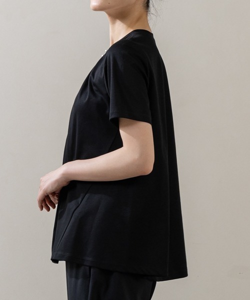 Sono（ソーノ）の「【SONO/ソーノ】ｴｯｾﾝｼｬﾙｺｯﾄﾝTee（Tシャツ/カットソー・レディース・ホワイト/ホワイト×ブラック/ブラック・F）」の9枚目の写真