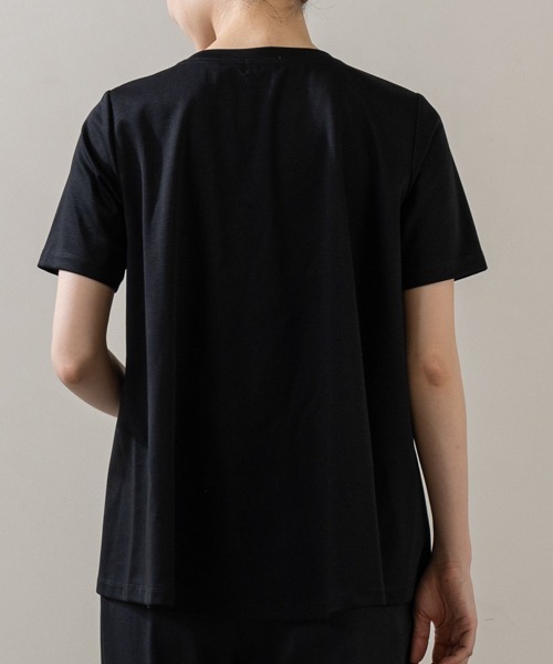 Sono（ソーノ）の「【SONO/ソーノ】ｴｯｾﾝｼｬﾙｺｯﾄﾝTee（Tシャツ/カットソー・レディース・ホワイト/ホワイト×ブラック/ブラック・F）」の10枚目の写真