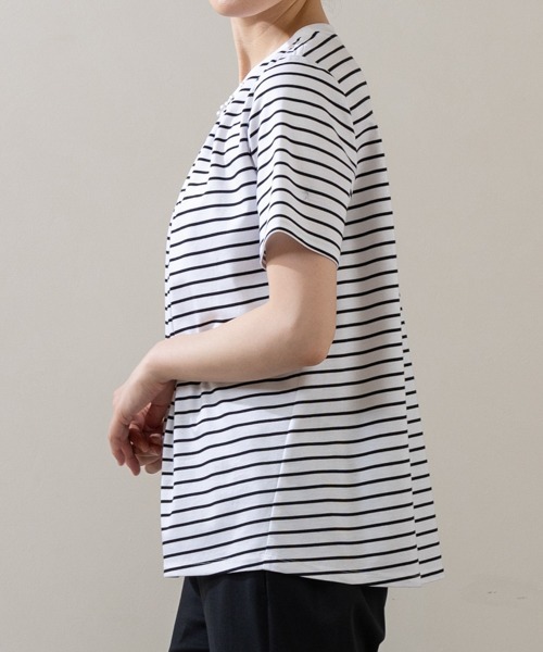 Sono（ソーノ）の「【SONO/ソーノ】ｴｯｾﾝｼｬﾙｺｯﾄﾝTee（Tシャツ/カットソー・レディース・ホワイト/ホワイト×ブラック/ブラック・F）」の12枚目の写真