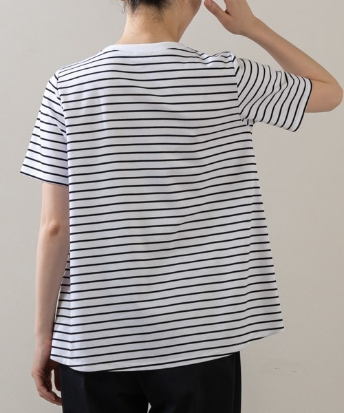 Sono（ソーノ）の「【SONO/ソーノ】ｴｯｾﾝｼｬﾙｺｯﾄﾝTee（Tシャツ/カットソー・レディース・ホワイト/ホワイト×ブラック/ブラック・F）」の13枚目の写真