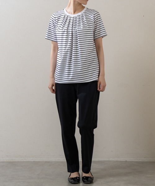 Sono（ソーノ）の「【SONO/ソーノ】ｴｯｾﾝｼｬﾙｺｯﾄﾝTee（Tシャツ/カットソー・レディース・ホワイト/ホワイト×ブラック/ブラック・F）」の14枚目の写真
