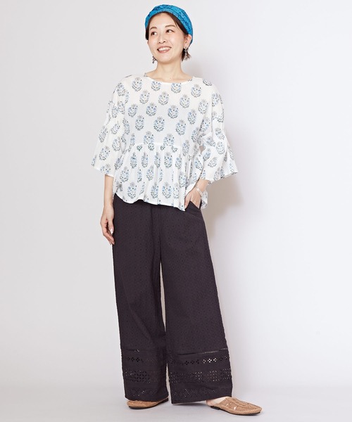 チャイハネ(チャイハネ)の「【チャイハネ】サーランシフリー刺繍ストレートパンツ(その他パンツ・レディース・グリーン/ホワイト/ブラック・FREE)」の11枚目の写真