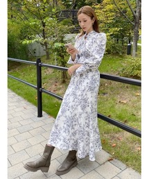 SNIDEL ブルー　ノースリーブ　ワンピース SNIDEL SALE50%OFF スナイデル ワンピース 24春夏 プリント