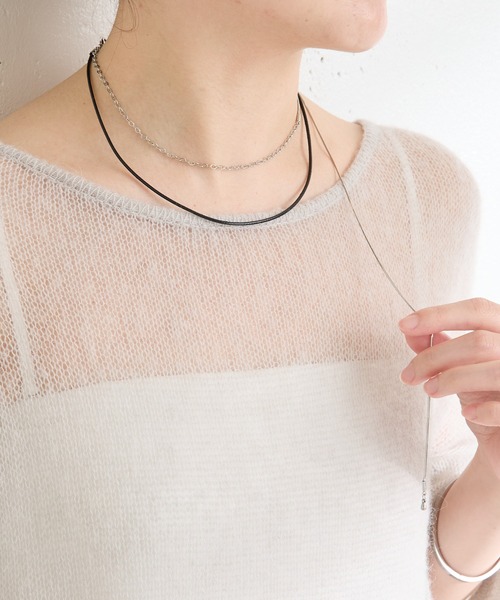 PAPILLONNER(パピヨネ)の「【OT】コードレイヤードネックレス(ネックレス・レディース・シルバー・FREE)」の1枚目の写真