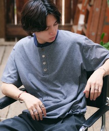 ASSORTED HENRY NECK DRAWCORD T-SHIRT / アソートヘンリーネックドローコードT (無地・ボーダー)