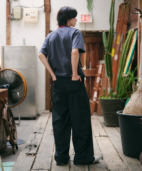 Adoon plain(アドーンプレーン)の「ASSORTED HENRY NECK DRAWCORD T-SHIRT / アソートヘンリーネックドローコードT (無地・ボーダー)(Tシャツ/カットソー・メンズ・チャコールグレー/ネイビー/ブラック/その他・MEDIUM/LARGE)」の20枚目の写真