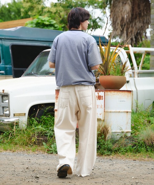 Adoon plain（アドーンプレーン）の「ASSORTED HENRY NECK DRAWCORD T-SHIRT / アソートヘンリーネックドローコードT (無地・ボーダー)（Tシャツ/カットソー・メンズ・チャコールグレー/ネイビー/ブラック/その他・MEDIUM/LARGE）」の20枚目の写真