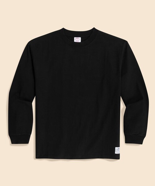 BROOKS BROTHERS（ブルックスブラザーズ）の「USAコットンジャージー　ヘビーウェイト　GFロゴラベル　ロングスリーブ　Tシャツ（Tシャツ/カットソー・メンズ・ホワイト/ネイビー/ブラック・SMALL/MEDIUM/LARGE/X-LARGE）」の2枚目の写真