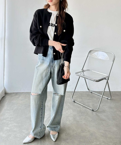 GeeRA(ジーラ)の「ロングシーズン使える!金ボタン長袖ニットカーディガン(カーディガン/ボレロ・レディース・レッド/杢グレー/ブラック・MEDIUM/LARGE/X-LARGE)」の10枚目の写真