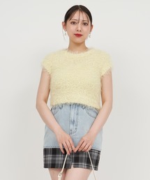 ふわふわコンパクトニットトップス