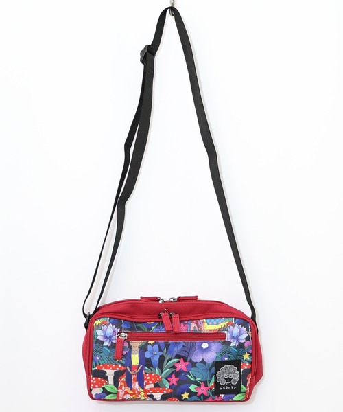 ScoLar（スカラー）の「652439：花柄キノコ2層式ミニショルダー（ショルダーバッグ・レディース・オフホワイト/ブルー/ブラック/レッド・FREE）」の4枚目の写真