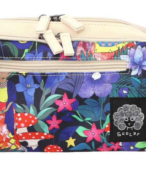 ScoLar（スカラー）の「652439：花柄キノコ2層式ミニショルダー（ショルダーバッグ・レディース・オフホワイト/ブルー/ブラック/レッド・FREE）」の21枚目の写真