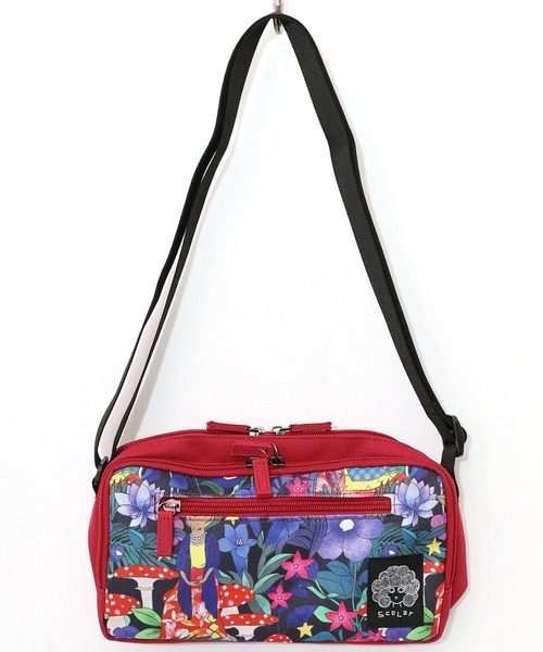 ScoLar（スカラー）の「652439：花柄キノコ2層式ミニショルダー（ショルダーバッグ・レディース・オフホワイト/ブルー/ブラック/レッド・FREE）」の17枚目の写真