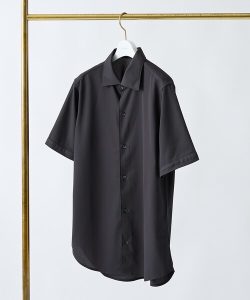 DESIGNWORKS（デザインワークス）の「【速乾性】ワンピースワイドカラー 半袖シャツ（シャツ/ブラウス・メンズ・ブラック/サックスブルー/ホワイト/ネイビー・44/46/48/50）」の8枚目の写真