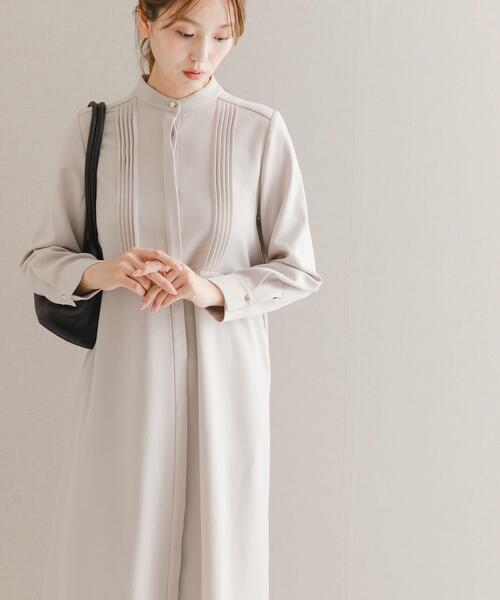 URBAN RESEARCH ROSSO WOMEN（アーバンリサーチ　ロッソ）の「ピンタックストレートワンピース（ワンピース・レディース・グレー系その他/ネイビー/ミント・FREE）」の4枚目の写真