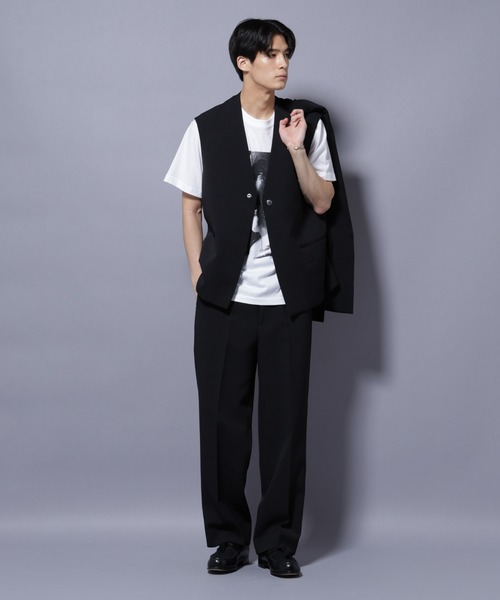 NANO universe（ナノユニバース）の「Reflax(R) ダブルクロスウェザーベスト(セットアップ可)（ベスト・メンズ・チャコール/ブラック・M/L）」の14枚目の写真