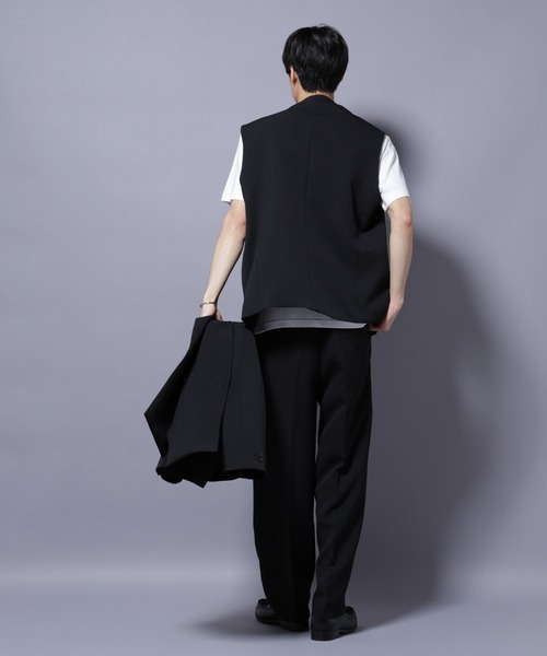 NANO universe（ナノユニバース）の「Reflax(R) ダブルクロスウェザーベスト(セットアップ可)（ベスト・メンズ・チャコール/ブラック・M/L）」の16枚目の写真