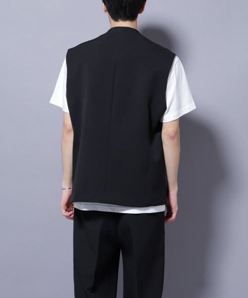 NANO universe（ナノユニバース）の「Reflax(R) ダブルクロスウェザーベスト(セットアップ可)（ベスト・メンズ・チャコール/ブラック・M/L）」の18枚目の写真