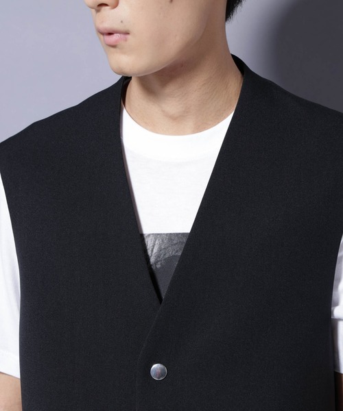 NANO universe（ナノユニバース）の「Reflax(R) ダブルクロスウェザーベスト(セットアップ可)（ベスト・メンズ・チャコール/ブラック・M/L）」の19枚目の写真