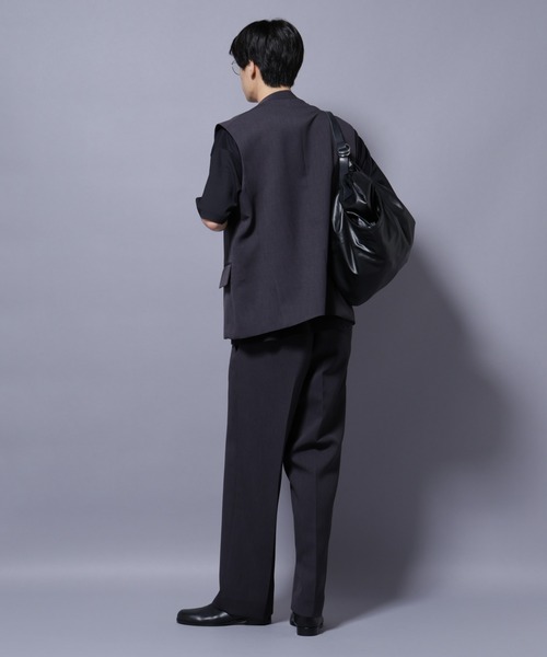 NANO universe（ナノユニバース）の「Reflax(R) ダブルクロスウェザーベスト(セットアップ可)（ベスト・メンズ・チャコール/ブラック・M/L）」の9枚目の写真