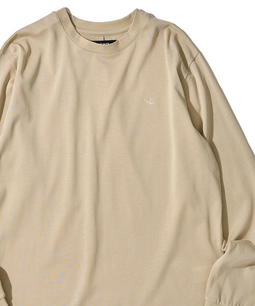 1piu1uguale3 RELAX（ウノピュウノウグァーレトレリラックス）の「【1PIU1UGUALE3 RELAX】ラインストーンヘム シルケットクルーネックロングスリーブTシャツ（Tシャツ/カットソー・メンズ・ベージュ/ホワイト/ブラック・MEDIUM/X-LARGE/LARGE）」の3枚目の写真