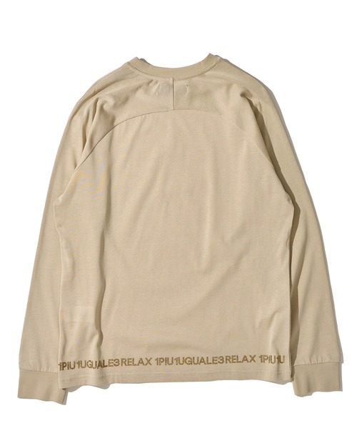 1piu1uguale3 RELAX（ウノピュウノウグァーレトレリラックス）の「【1PIU1UGUALE3 RELAX】ラインストーンヘム シルケットクルーネックロングスリーブTシャツ（Tシャツ/カットソー・メンズ・ベージュ/ホワイト/ブラック・MEDIUM/X-LARGE/LARGE）」の7枚目の写真