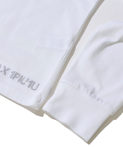 1piu1uguale3 RELAX（ウノピュウノウグァーレトレリラックス）の「【1PIU1UGUALE3 RELAX】ラインストーンヘム シルケットクルーネックロングスリーブTシャツ（Tシャツ/カットソー・メンズ・ベージュ/ホワイト/ブラック・MEDIUM/X-LARGE/LARGE）」の10枚目の写真