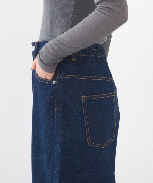 OMNES（オムネス）の「12oz ウォッシュ加工ハイウエストカーブデニムパンツ（デニムパンツ・レディース・ブルー/ネイビー・LARGE/SMALL/MEDIUM）」の16枚目の写真