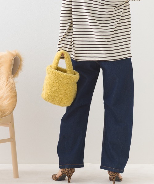 OMNES（オムネス）の「12oz ウォッシュ加工ハイウエストカーブデニムパンツ（デニムパンツ・レディース・ブルー/ネイビー・LARGE/SMALL/MEDIUM）」の10枚目の写真